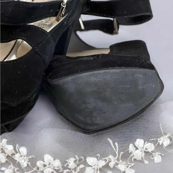 MK BLACK SANDAL | SIZE 6.5 | NEW LIKE NEW! SUEDE PLATFORM | 100% LEATHER - Picture 9 of 11